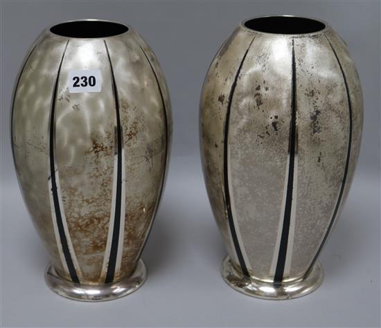 A pair of WMF Ikora Zeppelin vases height 29cm